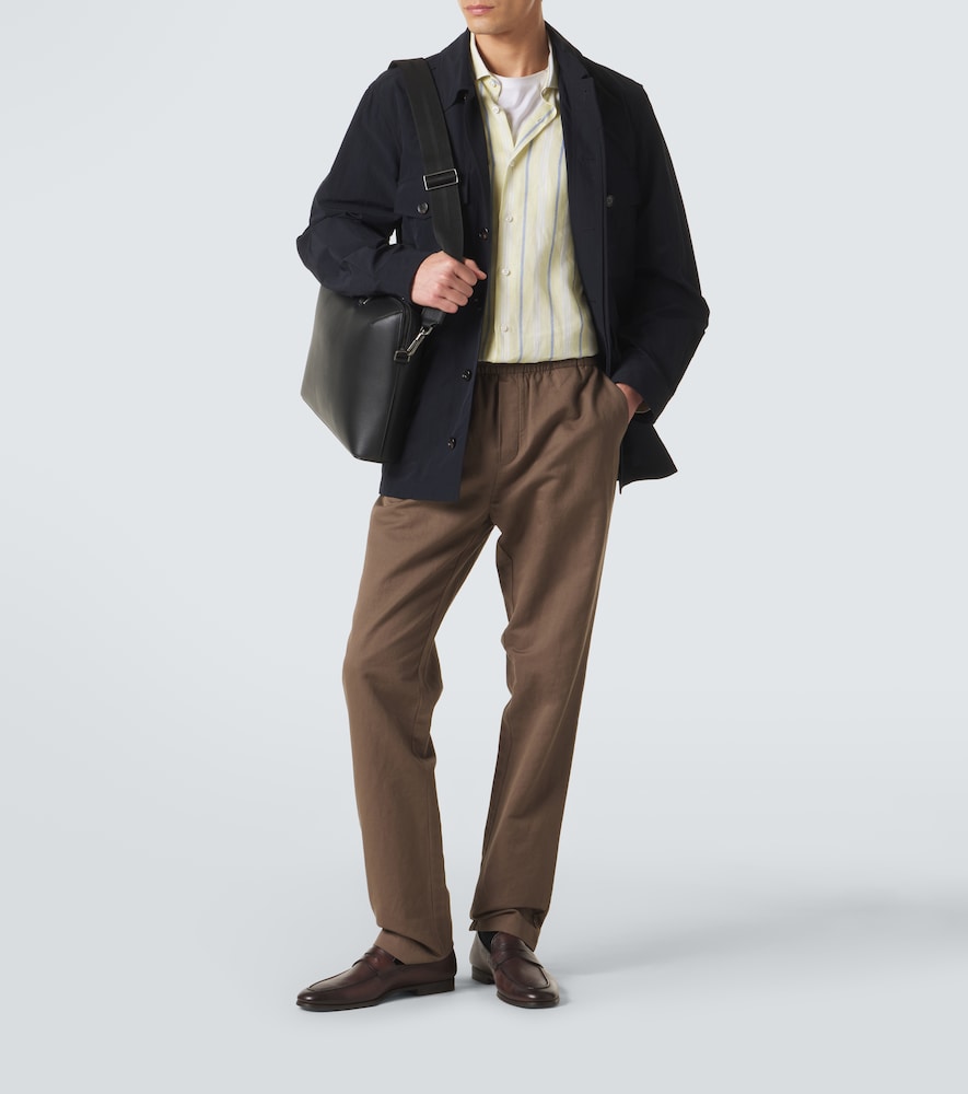 Cotton and linen straight pants