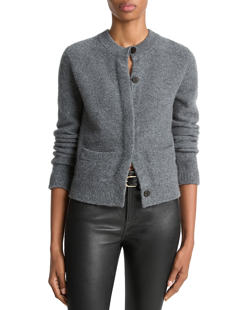 Shrunken Boiled Cashmere Crewneck Cardigan