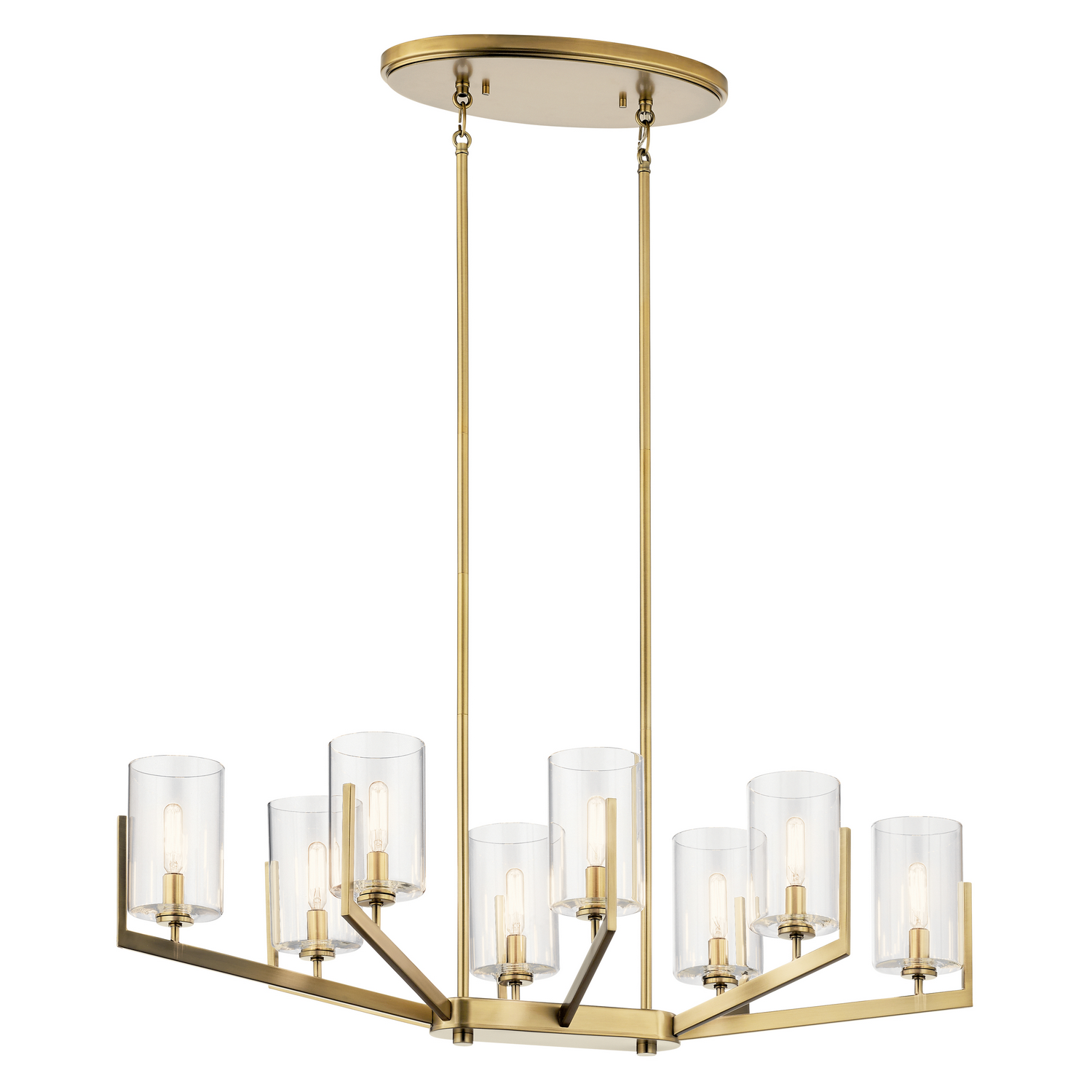 Nye 8-Light Transitional Chandelier in Brushed Natural Bra