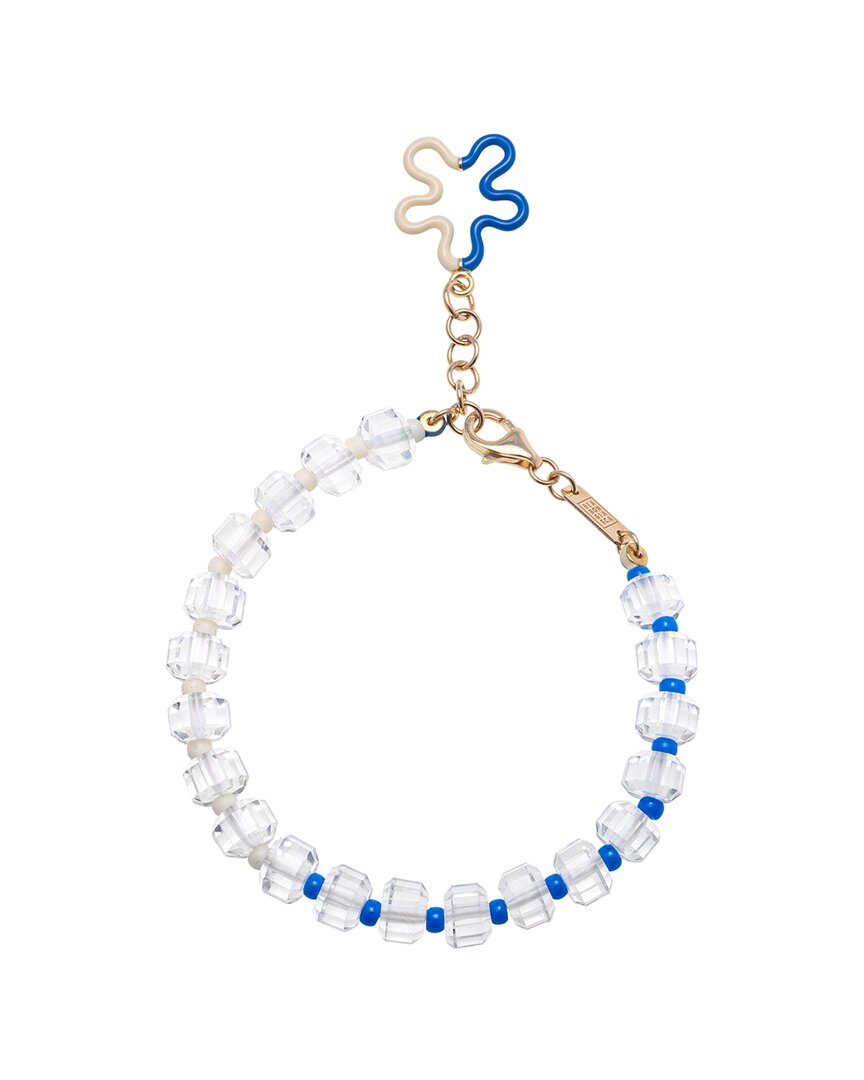 Flower Funk 9K & Silver 48.00 Ct. Tw. Rock Crystal Beaded Bracelet