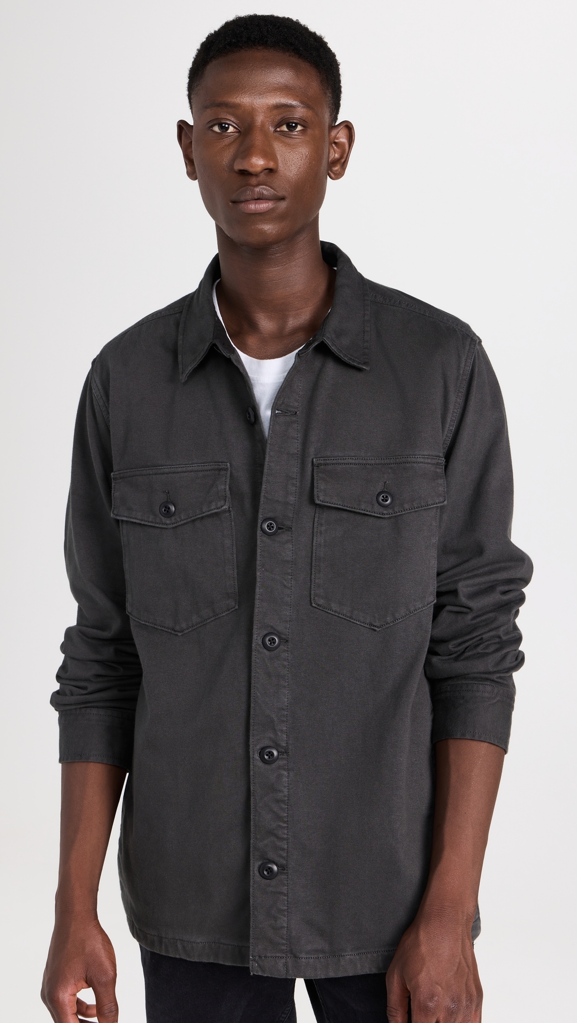 Jersey Shirt Jacket Faded Charcoal S