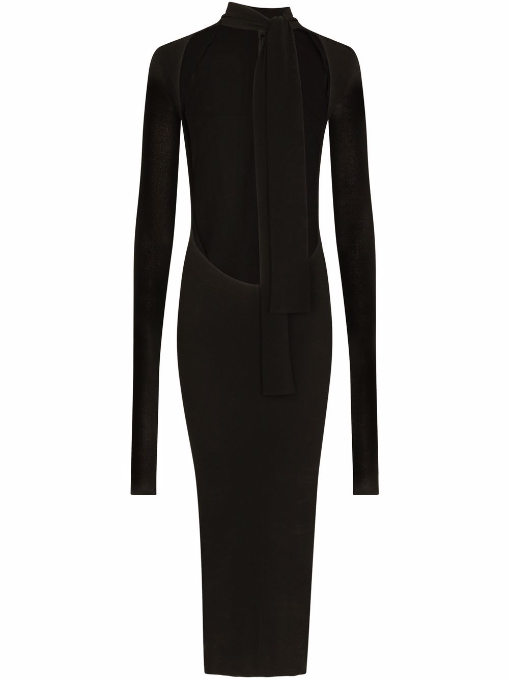 Cut-out detail midi dress - Black