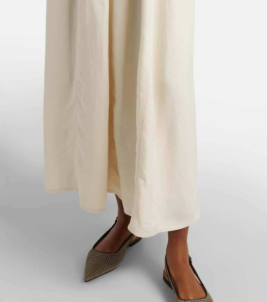 Cotton and silk maxi dress