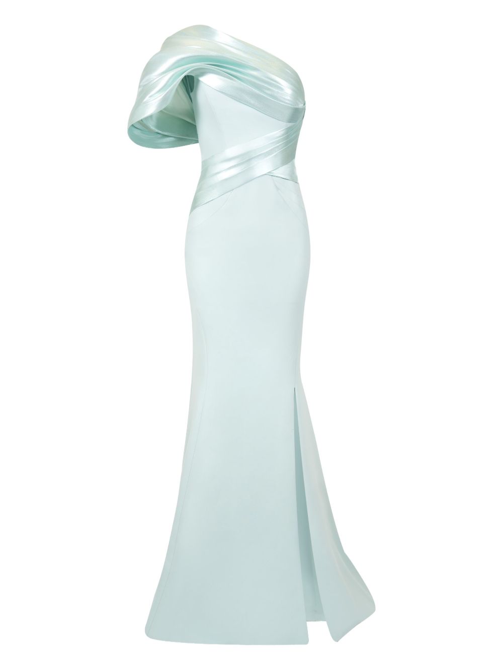 One-shoulder mermaid gown - Green