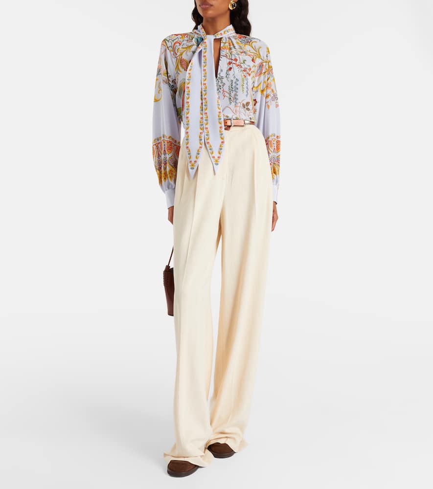 High-rise wide-leg pants