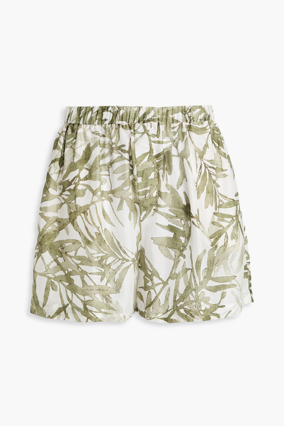 Printed silk-chiffon shorts - Green - XXS