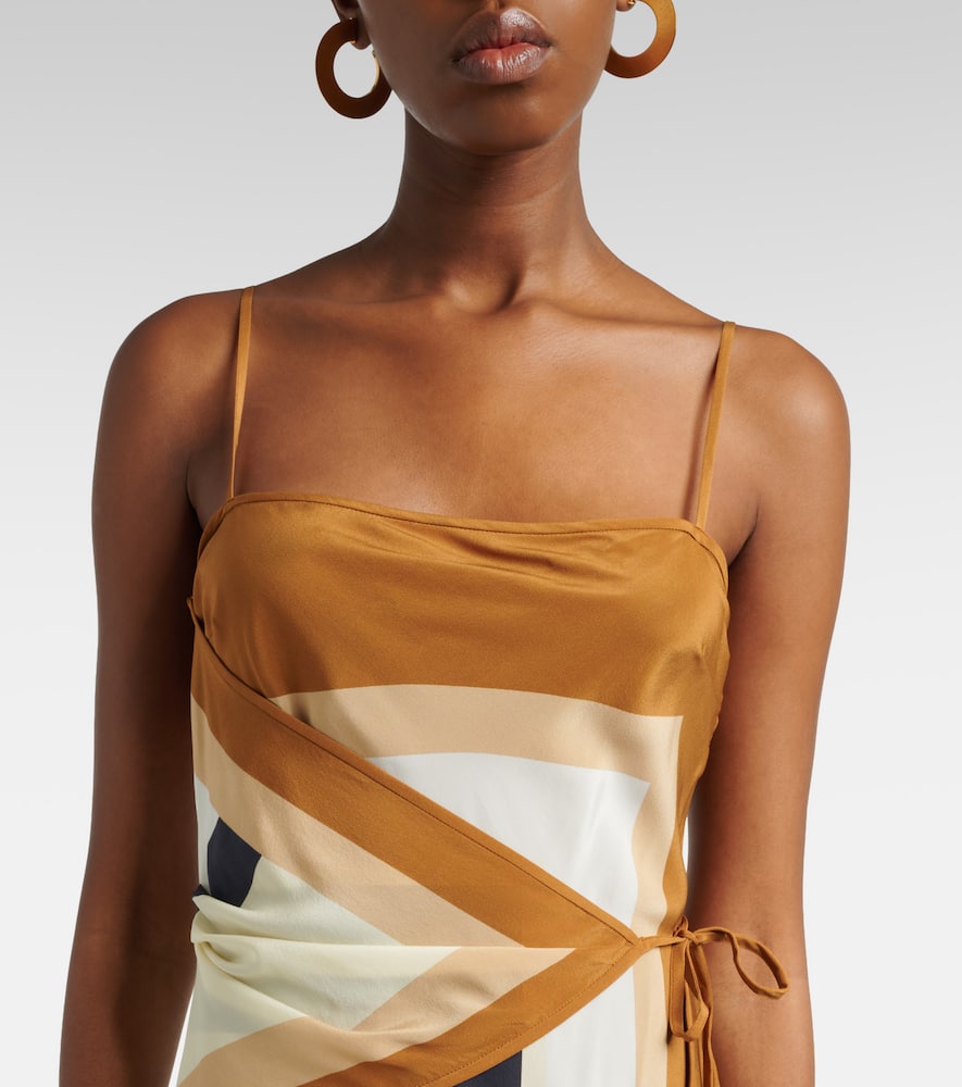 Printed silk maxi dress