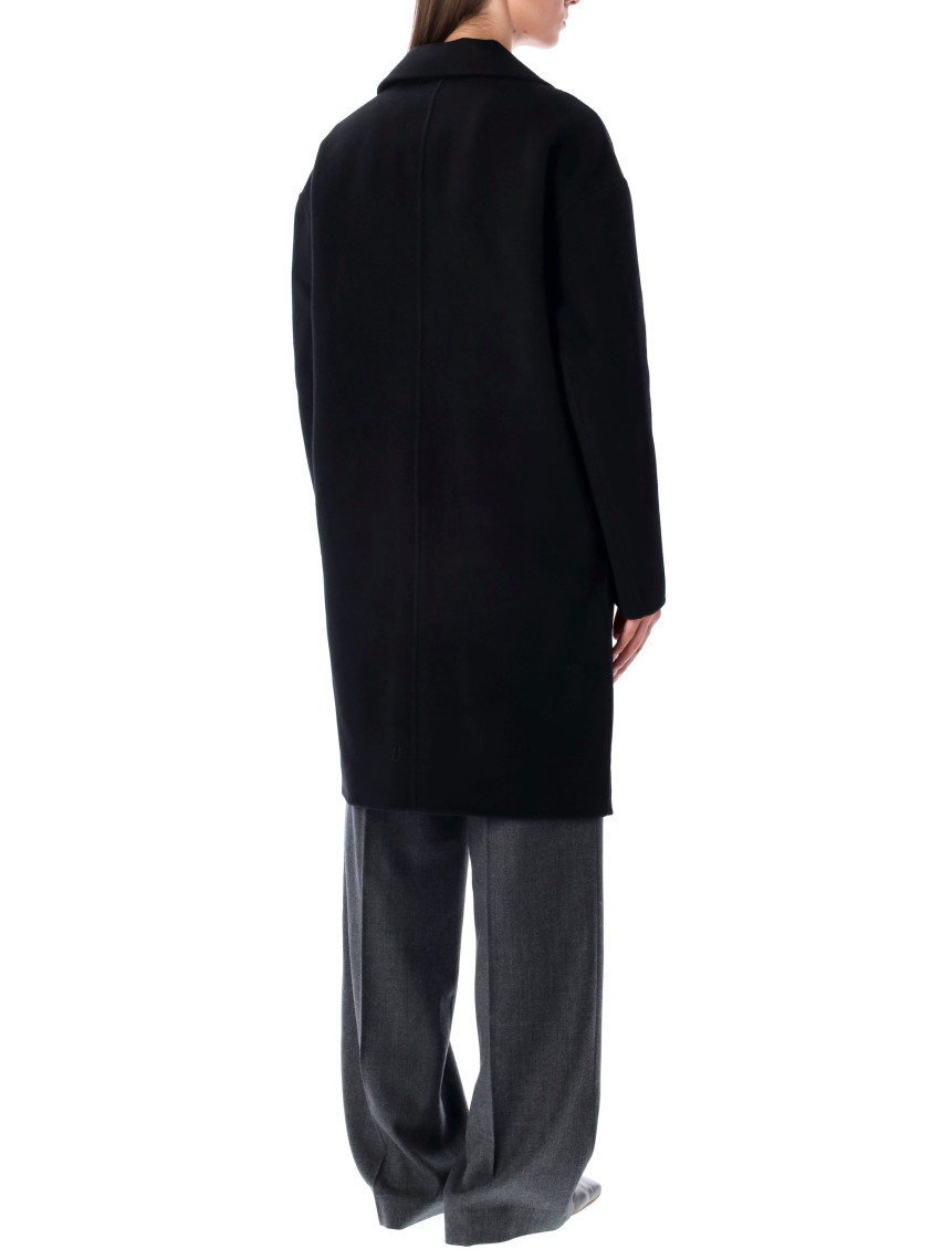 Oversized Black Wool Blend Coat