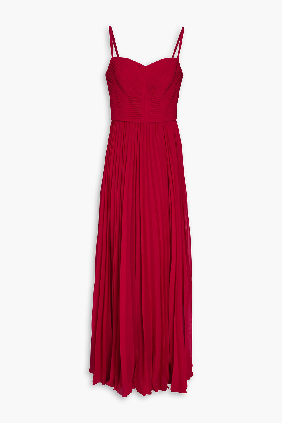 Pleated chiffon gown - Red - US 14