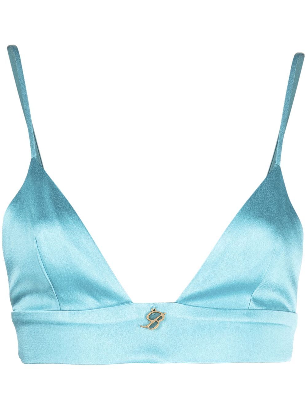 Logo-plaque detail bralette - Blue