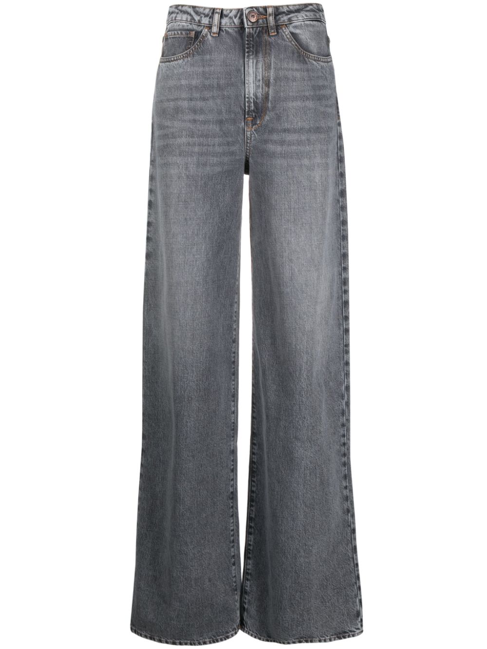 High-rise wide-leg jeans - Grey