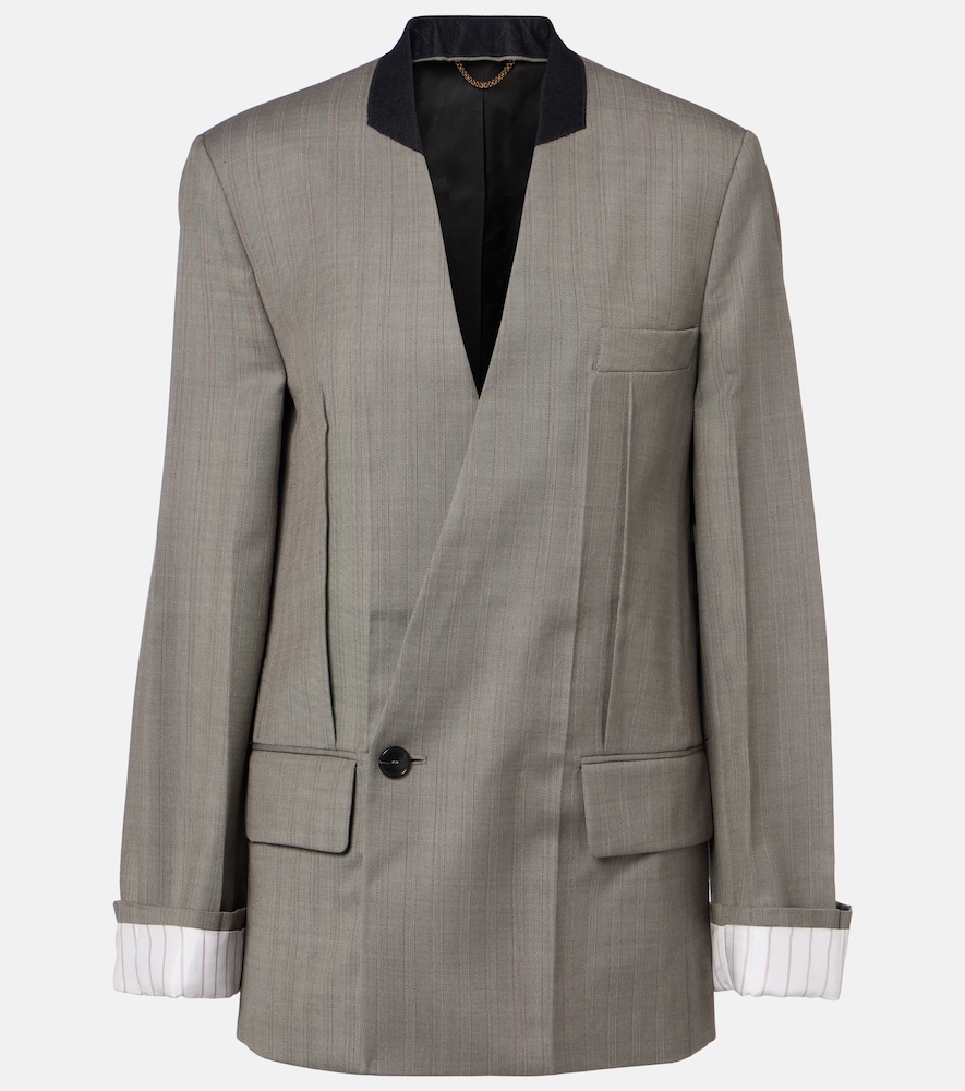 Herringbone virgin wool blazer