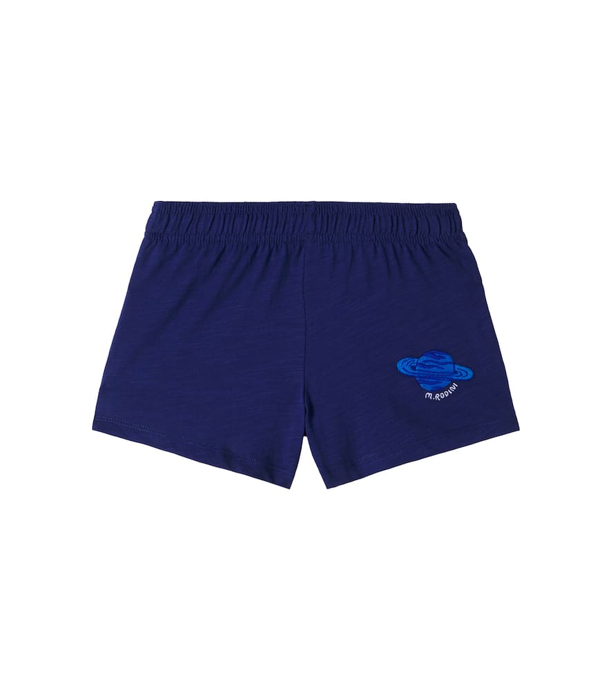 Embroidered cotton jersey shorts