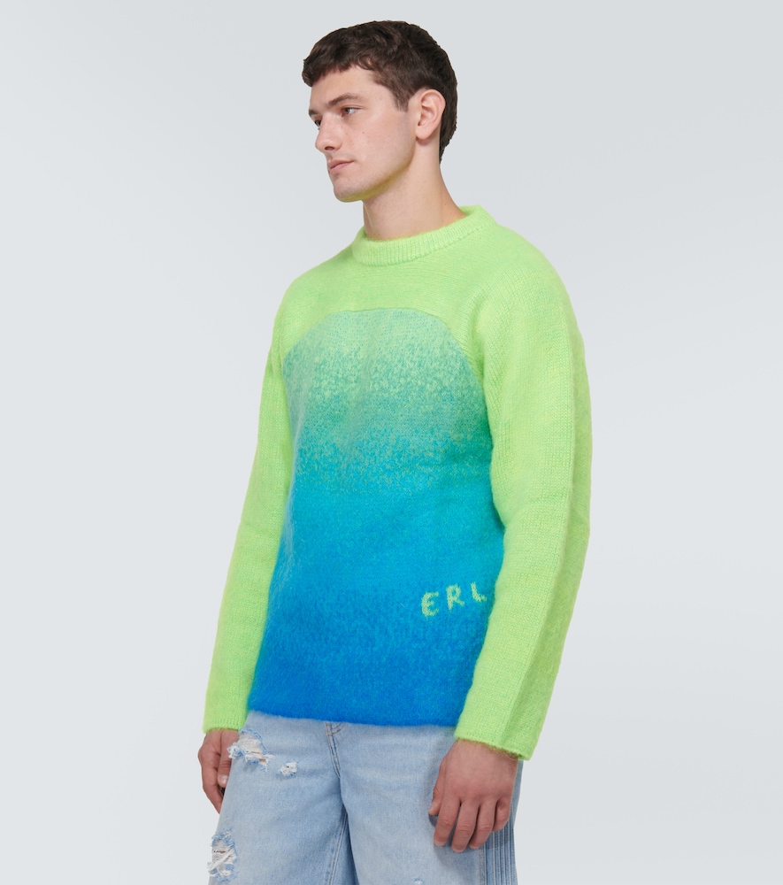 Rainbow knitted mohair-blend sweater