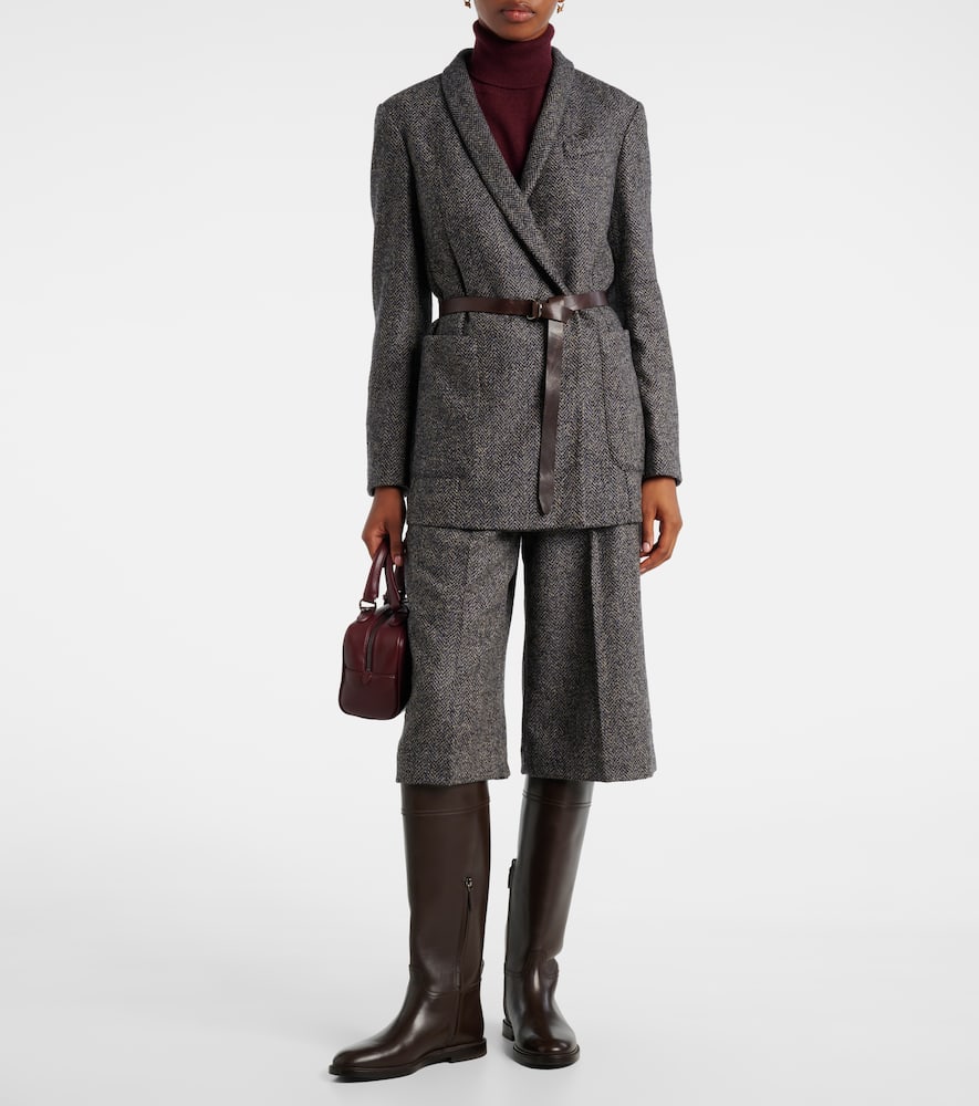 Herringbone Monili wool-blend tweed blazer