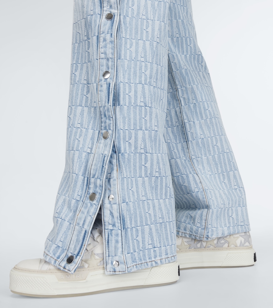 Logo jacquard denim pants