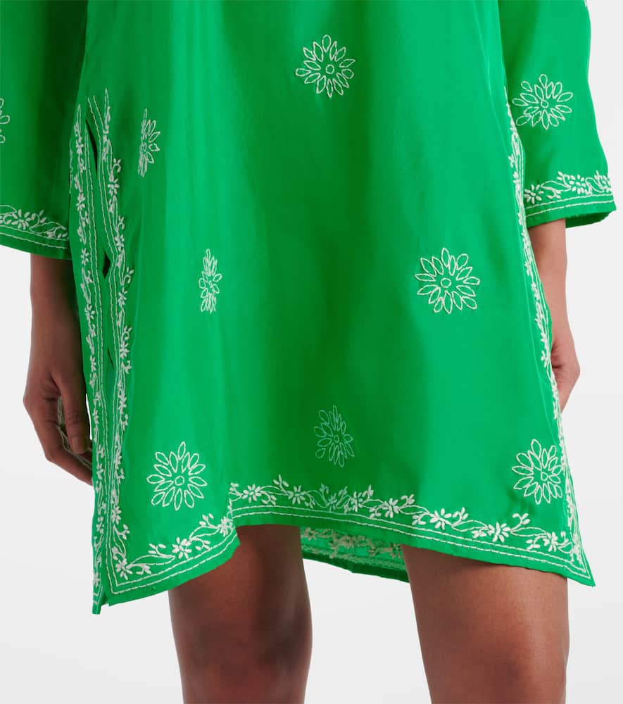 Embroidered silk tunic