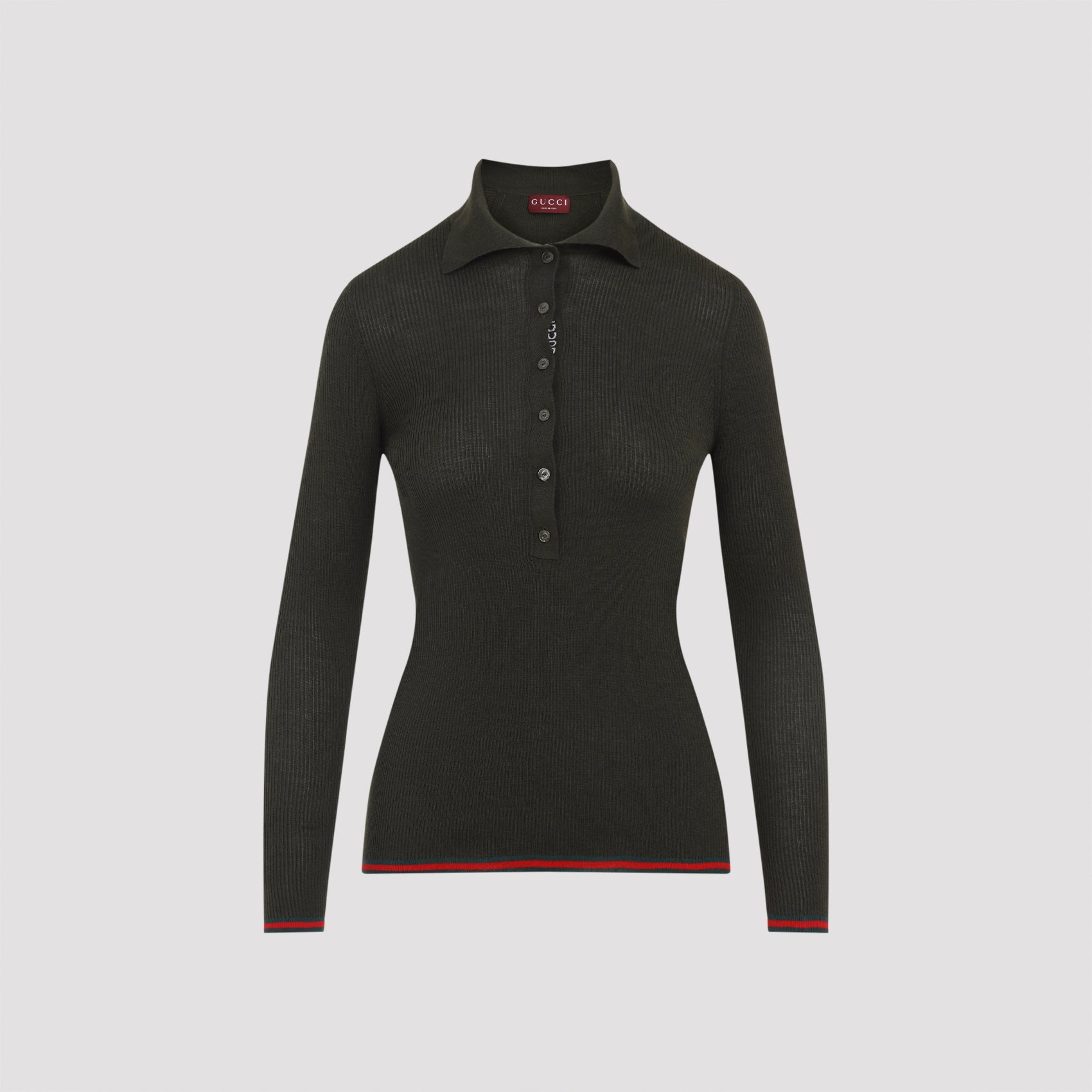 Cashmere and Silk Polo Top with Web