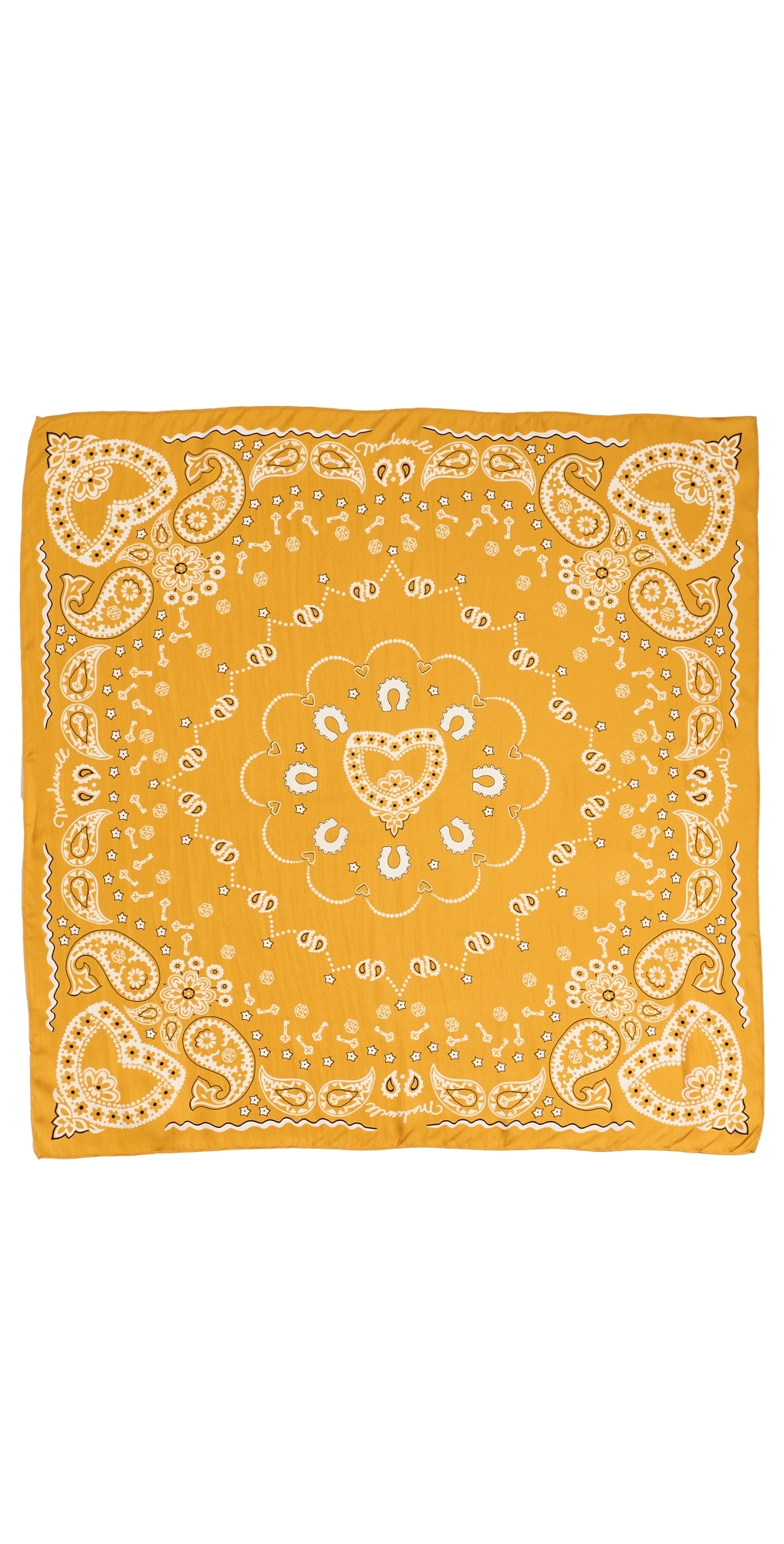 Medium Silk Bandana Horseshoe Golden Saffrom One Size