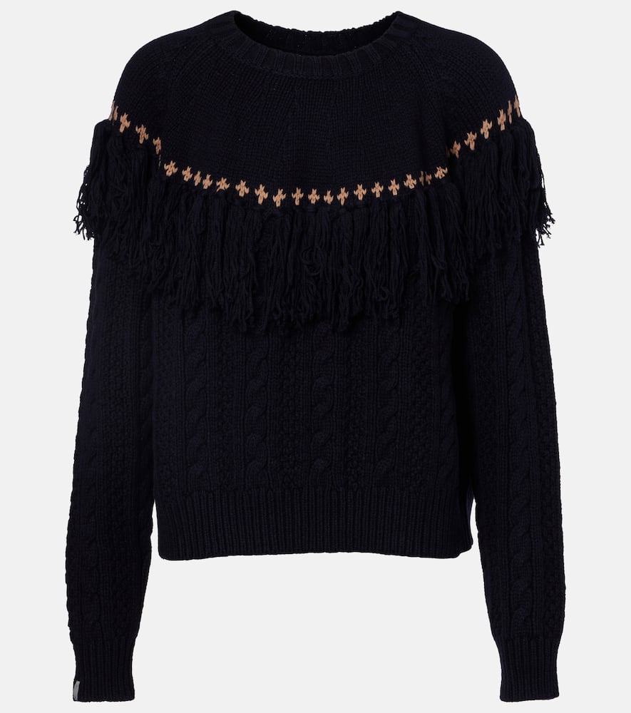 Clara fringed wool and cotton sweater
