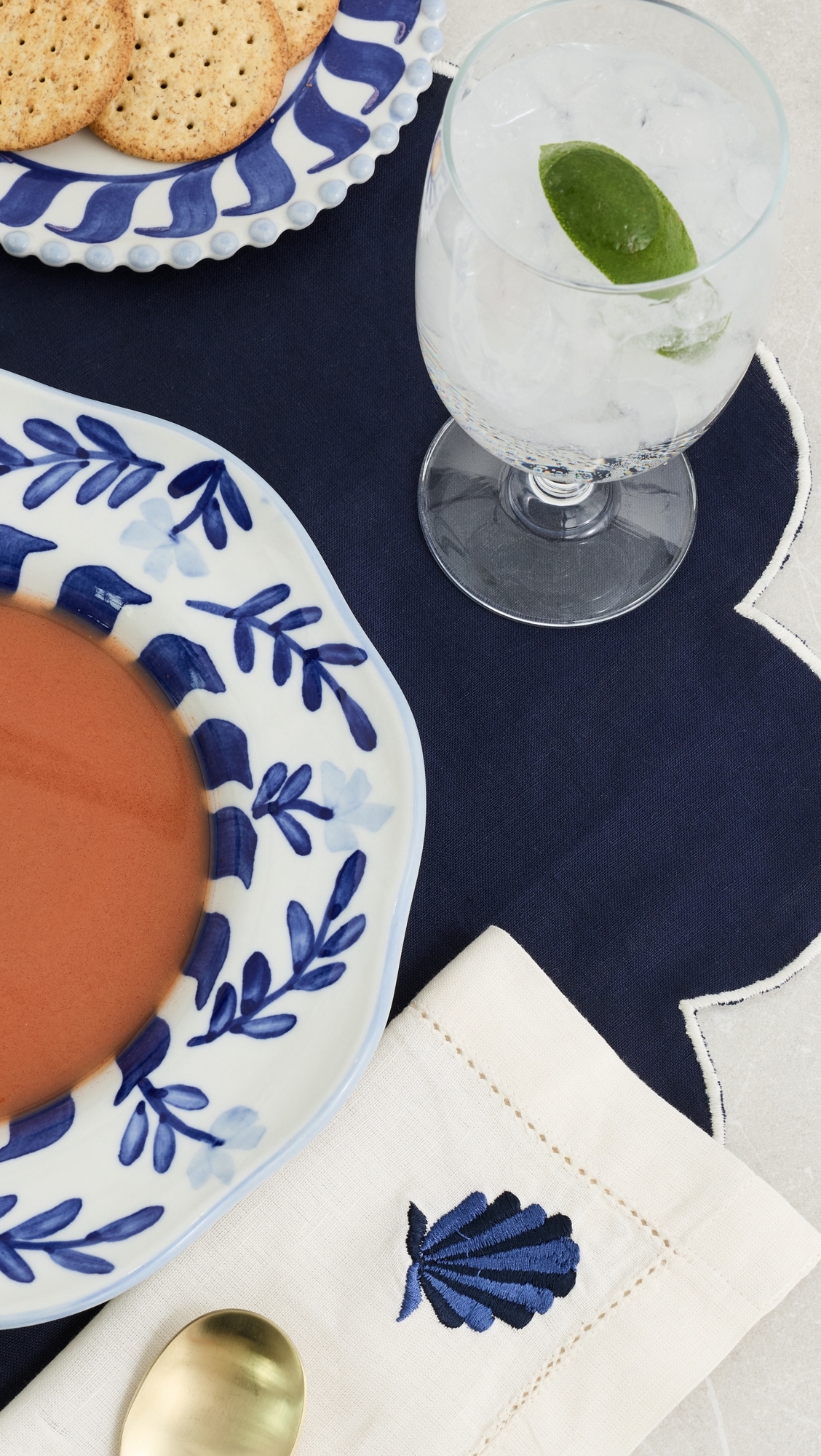 Eterna Placemats Set Navy One Size