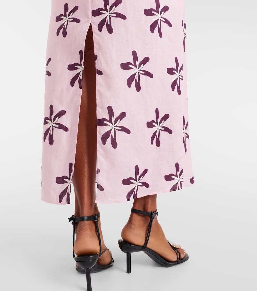 Magda floral linen maxi skirt