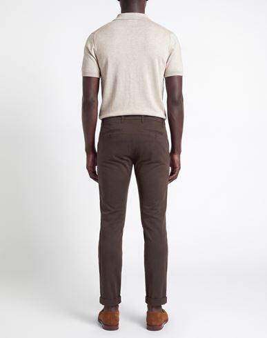 Man Pants Dark brown Size 28 Cotton, Elastane