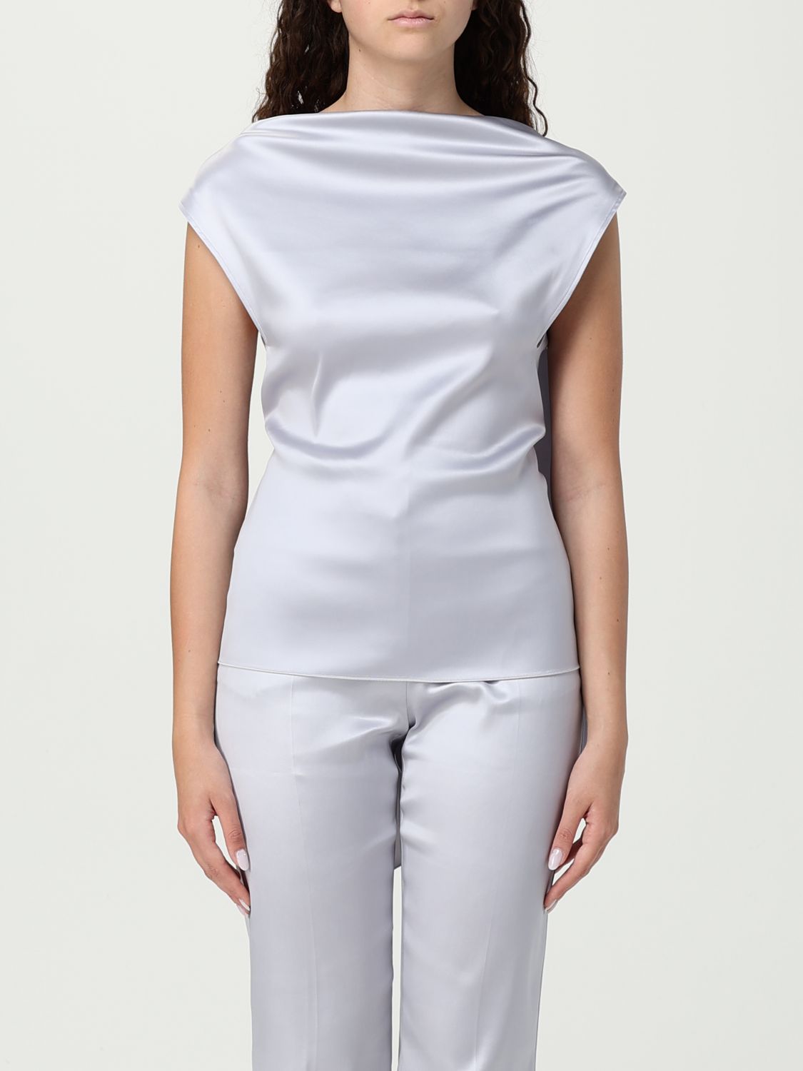 Sportmax draped satin top - Neutrals