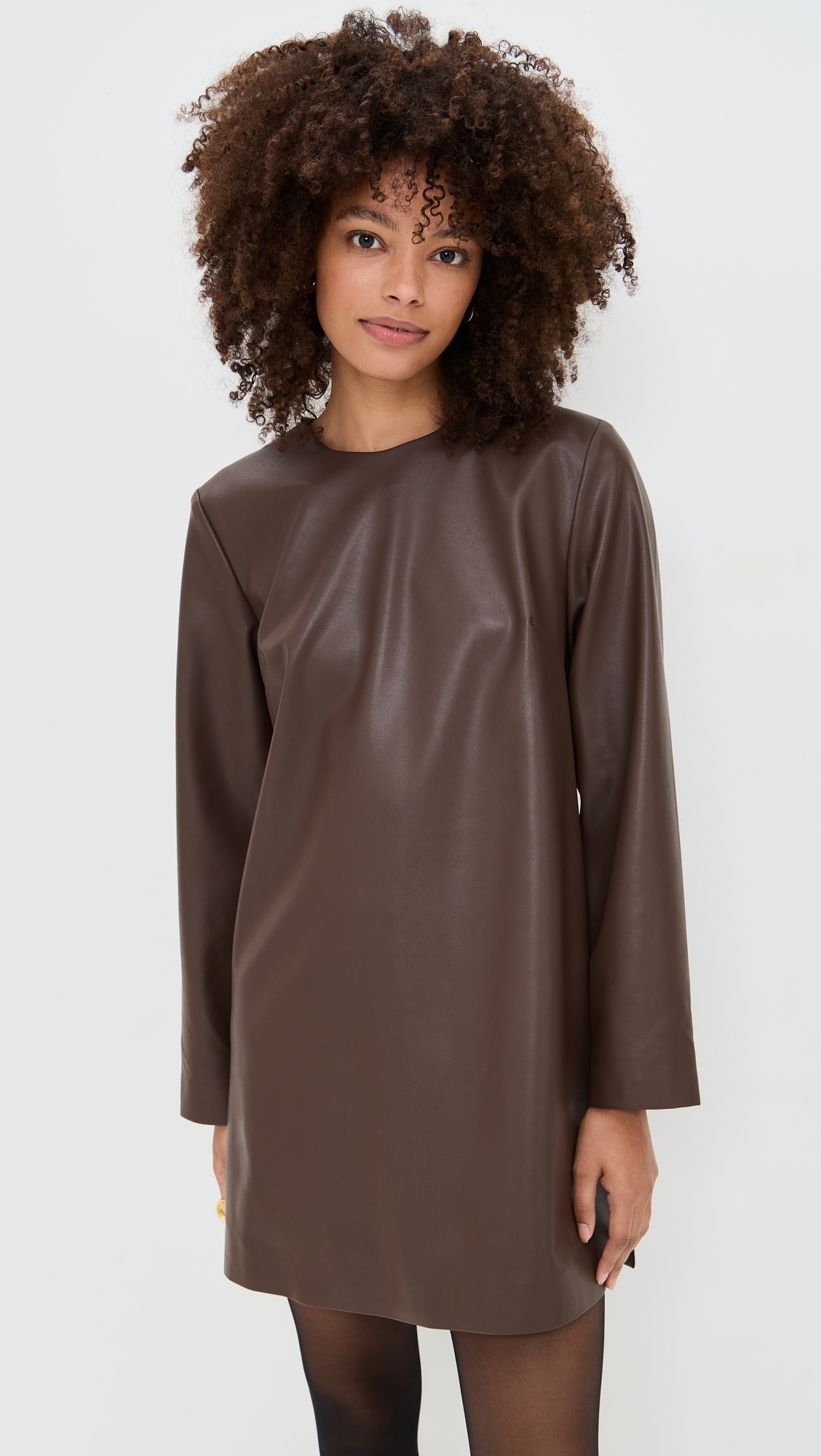 Ophelia Faux Leather Dress Coffee