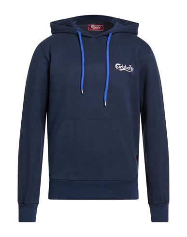 Man Sweatshirt Navy Size L Cotton
