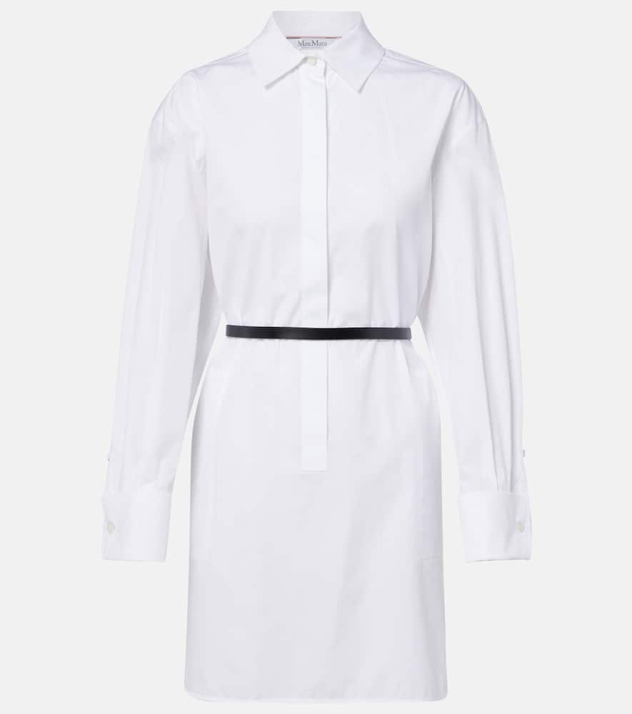 Belted cotton poplin shirt dress