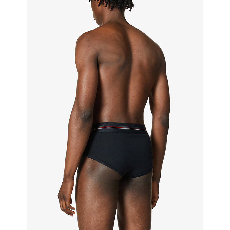 Mens Black Sculpt Mid-rise Regular-fit Stretch-cotton Briefs 