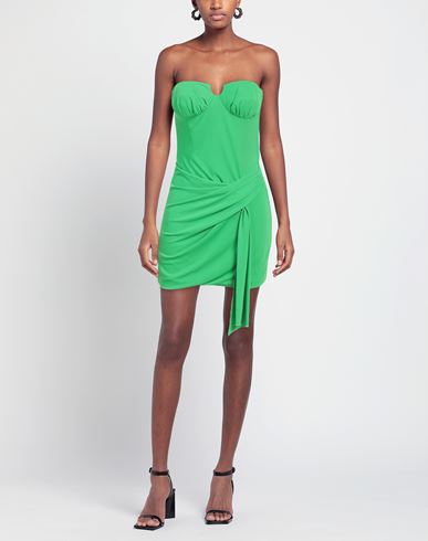 Woman Mini dress Green Size L Polyester, Elastane