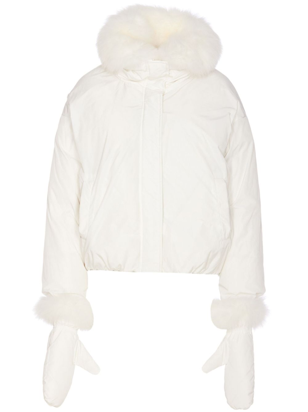 Fox Fur-Trimmed Goose Down Down Jacket — White