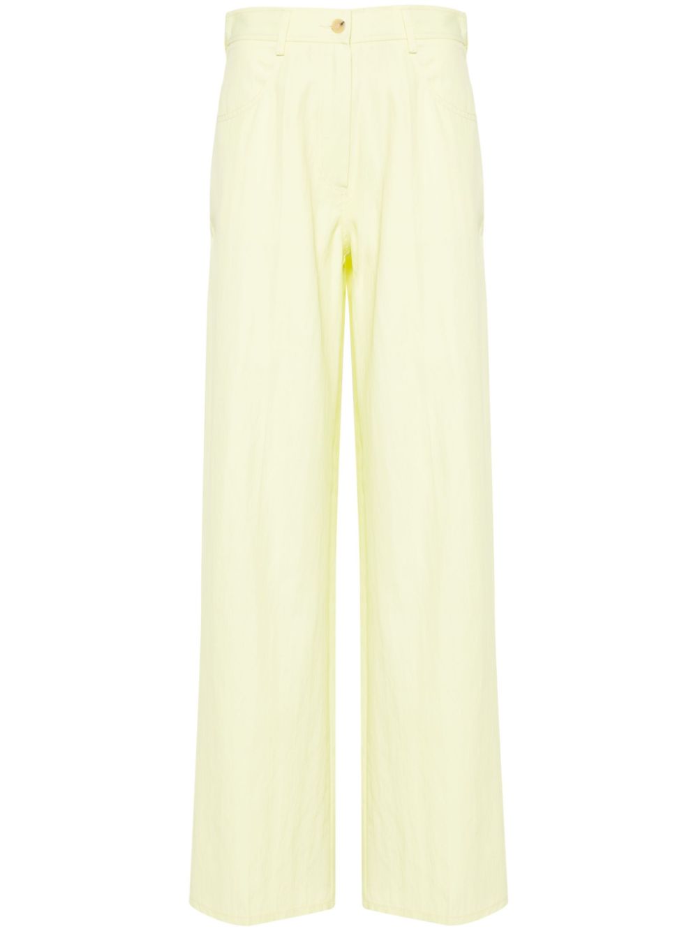 High-waist straight-leg trousers - Green