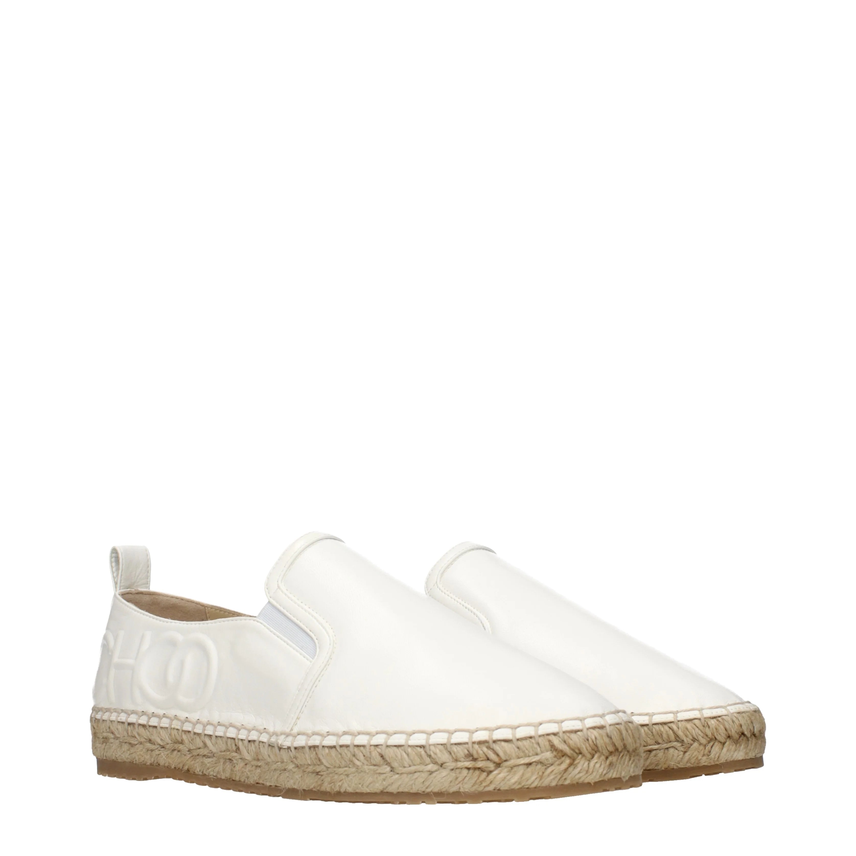 Jimmy Choo Lychee Espadrilles Women Leather White/Latte