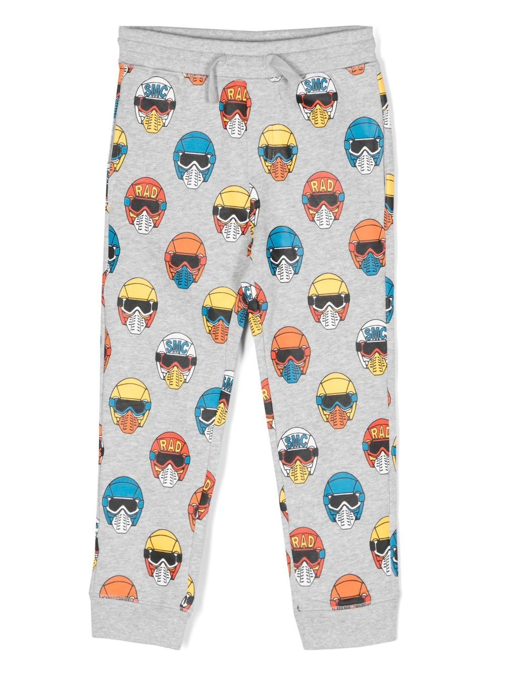 Helmet-print drawstring track-pants - Grey