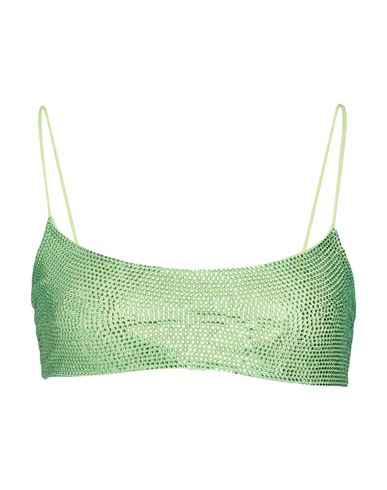 Woman Top Light green Size M Polyester, Elastane