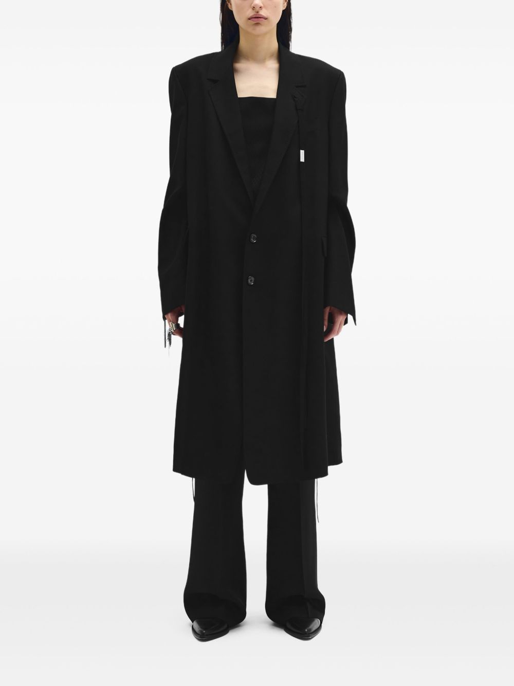 Ann Demeulemeester single-breasted blazer coat - Black