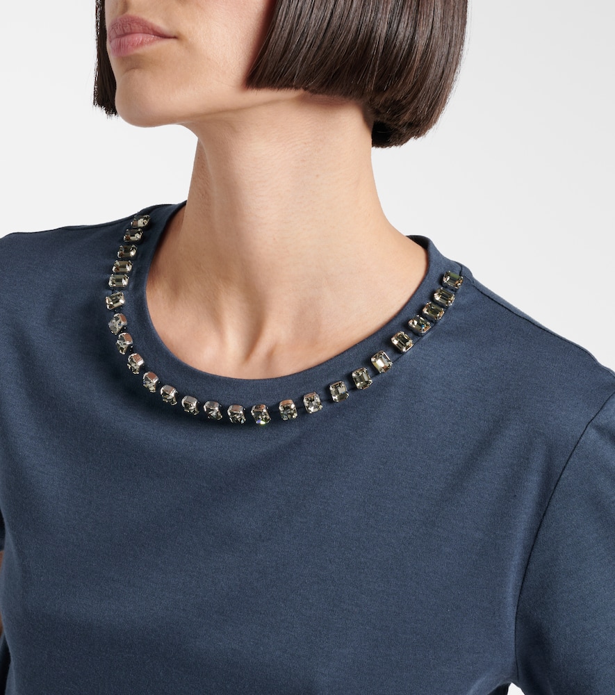 Bingo embellished cotton-blend T-shirt