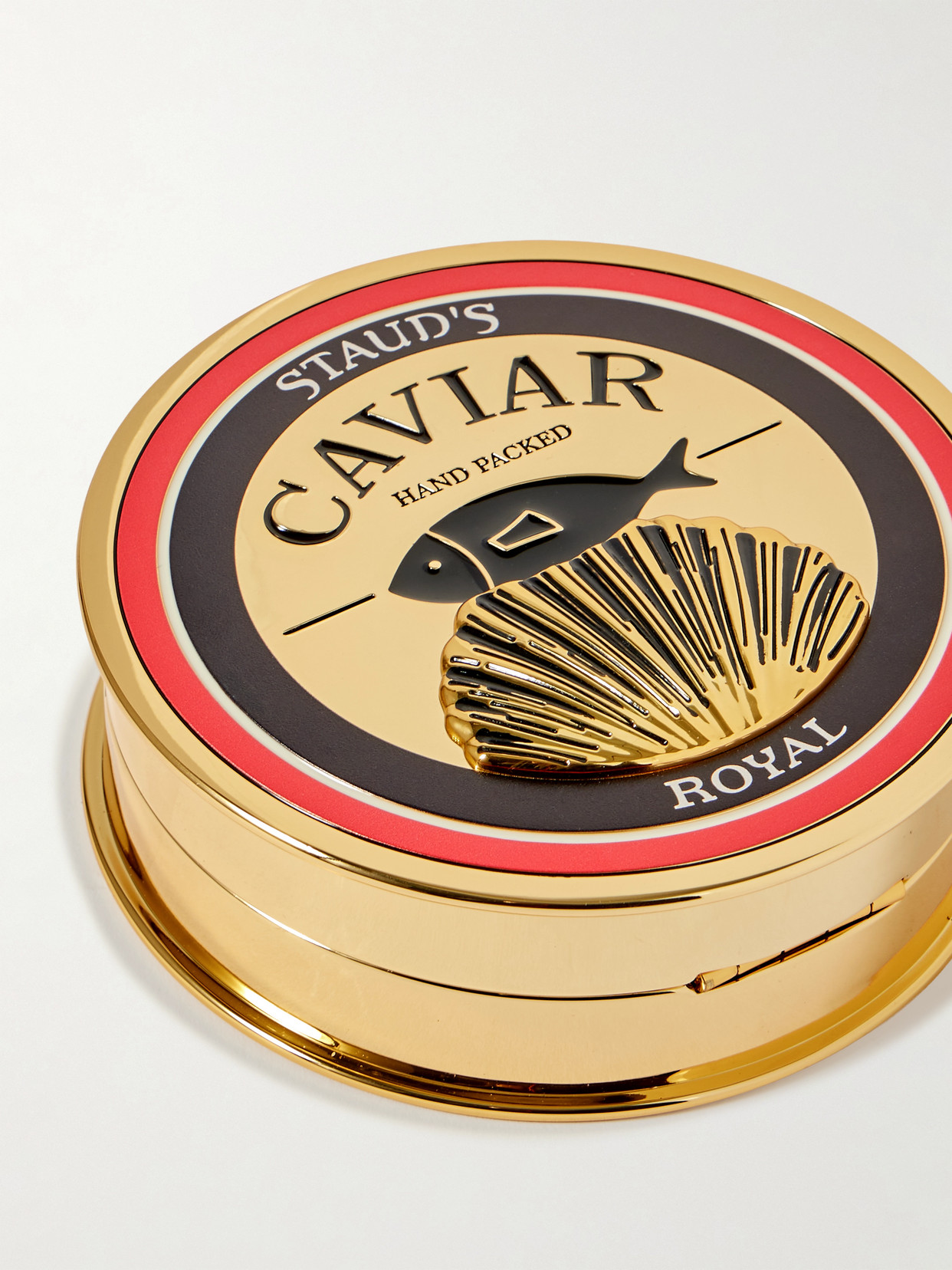 Caviar Enamel Gold-tone Clutch - One size