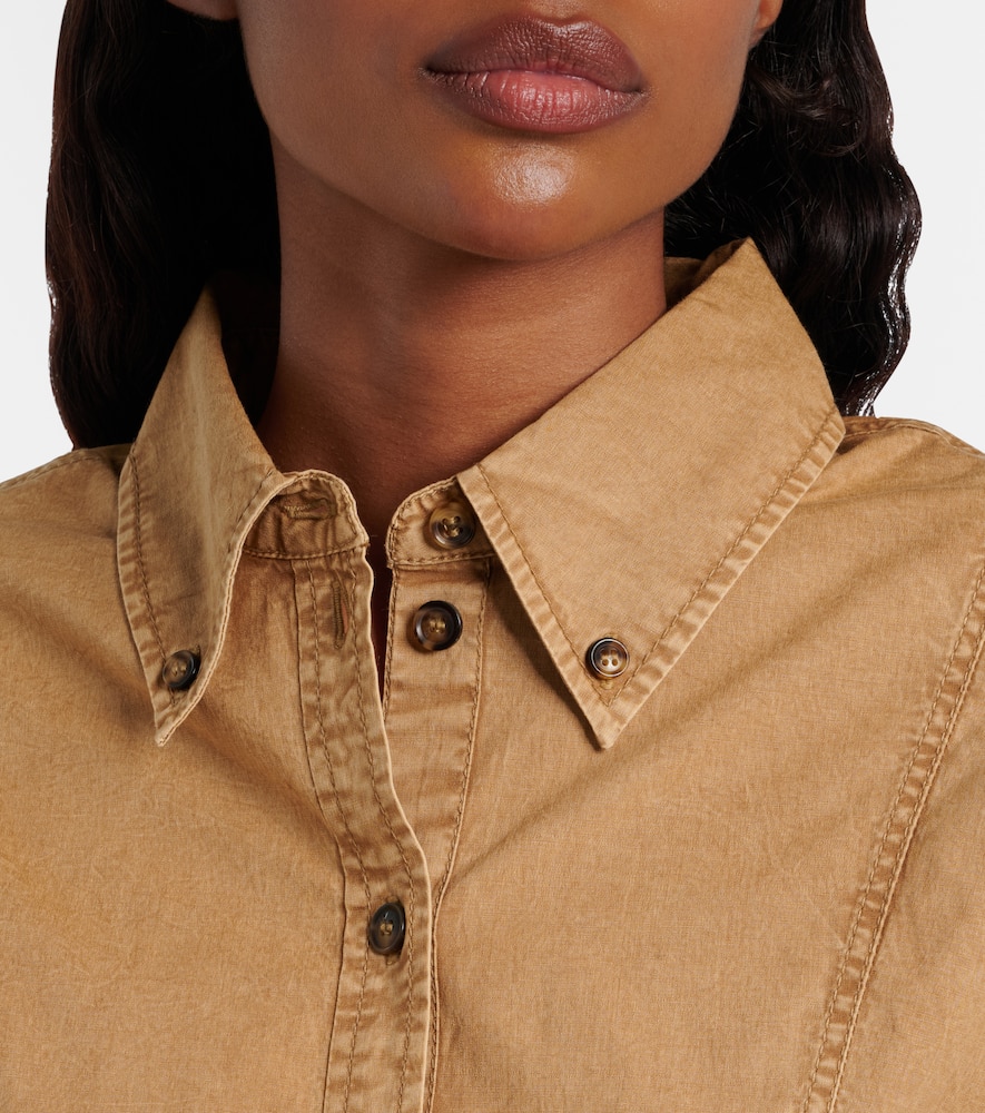 Peplum cotton-blend shirt