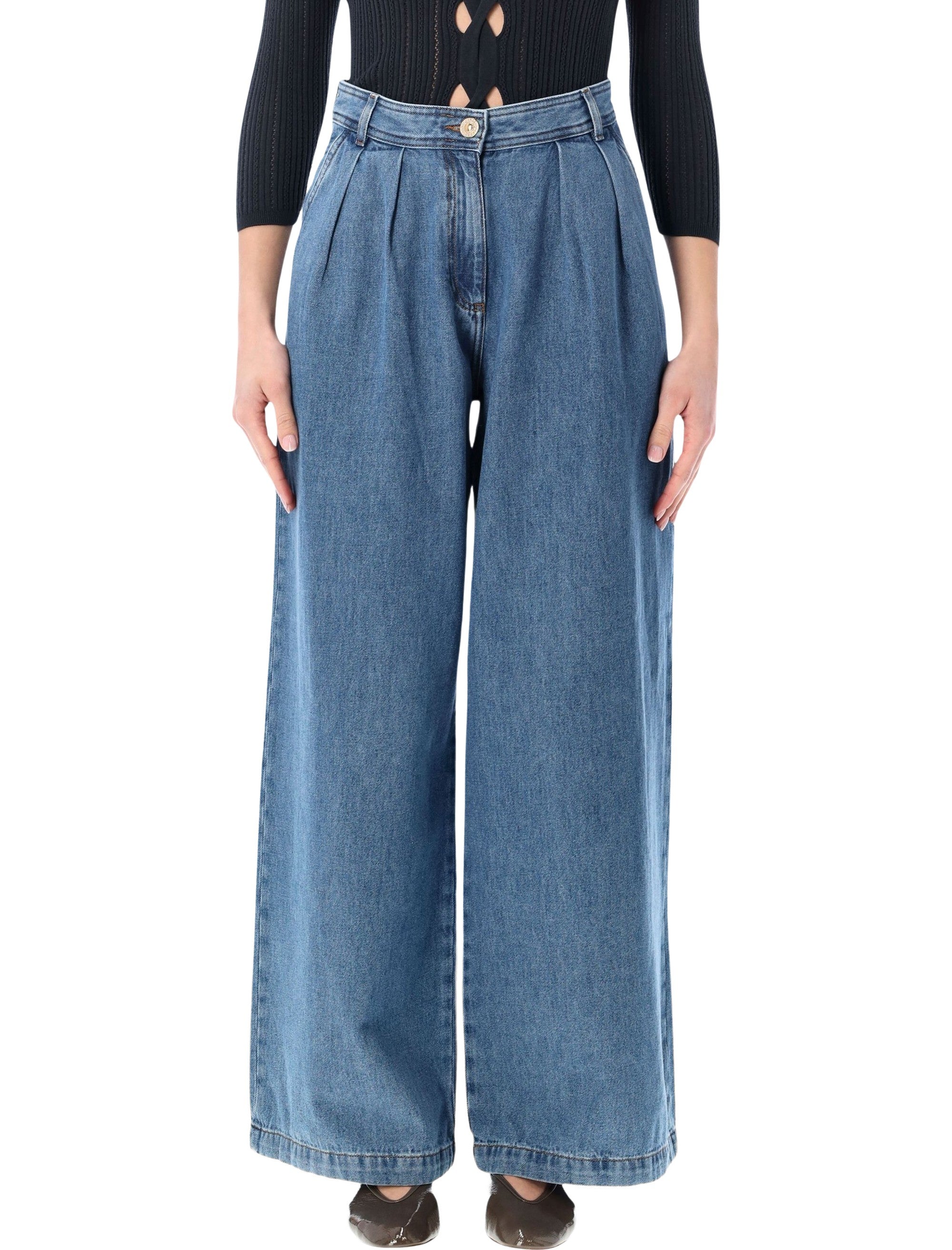 High-Waisted Wide-Leg Jeans