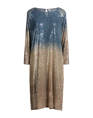 Woman Midi dress Gold Size M Polyester