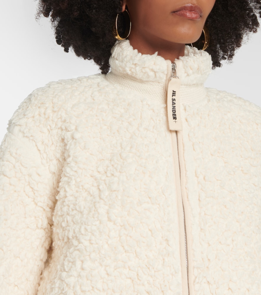 Faux fur-trimmed cotton jacket