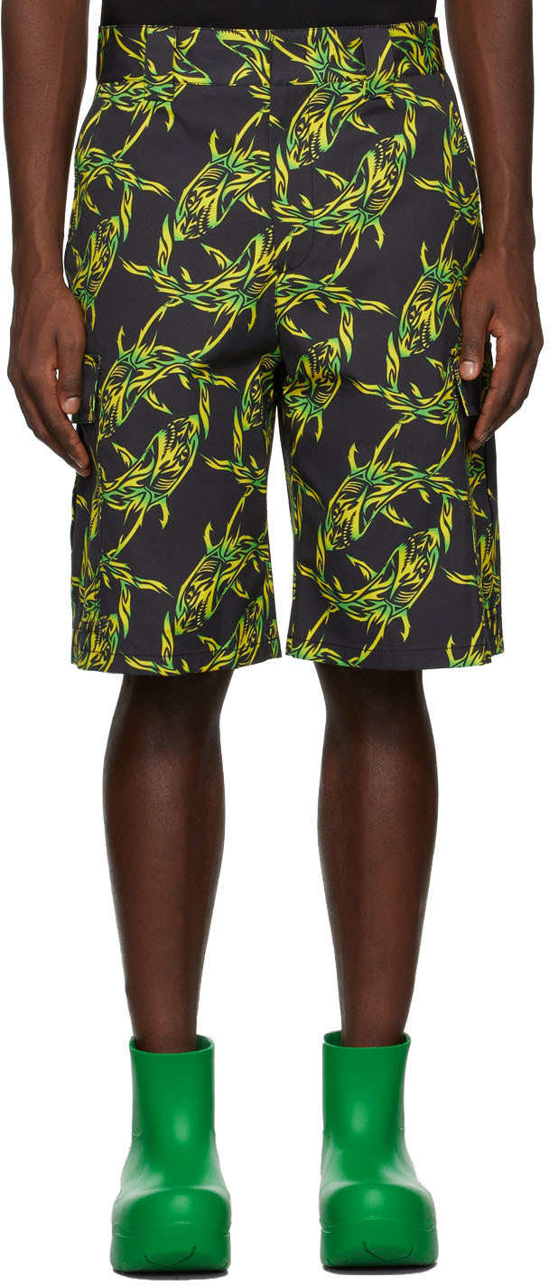 Shark-print cargo shorts