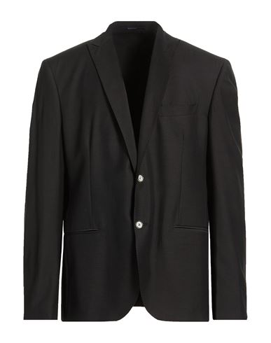 Man Blazer Black Size 46 Polyester, Viscose