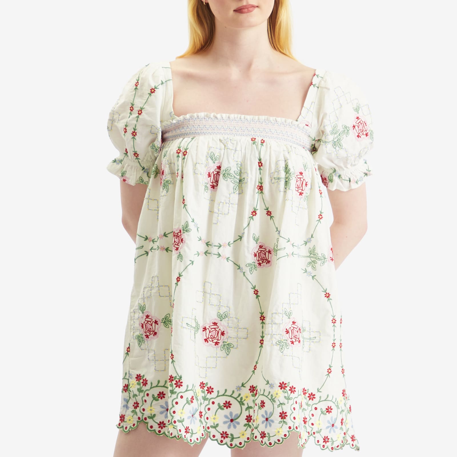 Damson Madder Women's Lulu Mini Dress in White