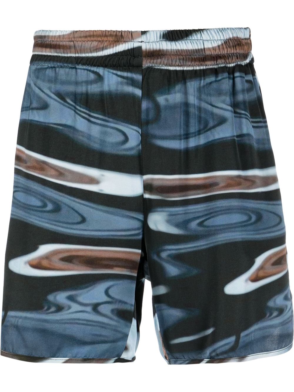 Graphic Print Shorts — Blue