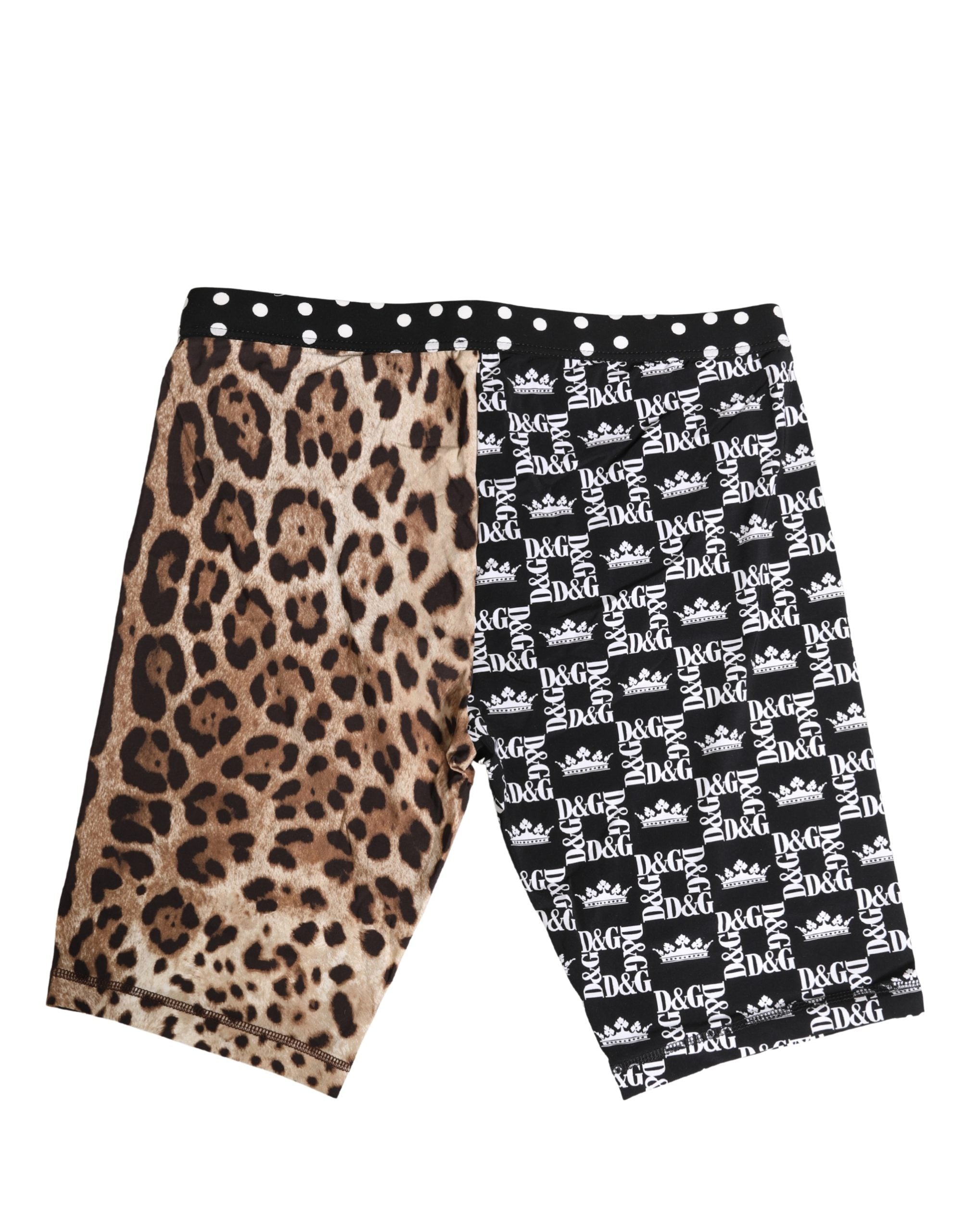 Patterned Elastane Nylon Bike Shorts — Multicolor